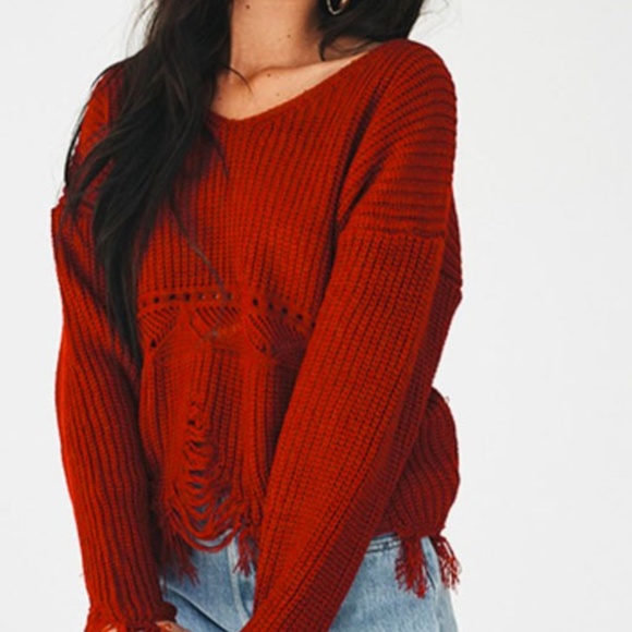 ripped cropped sweater